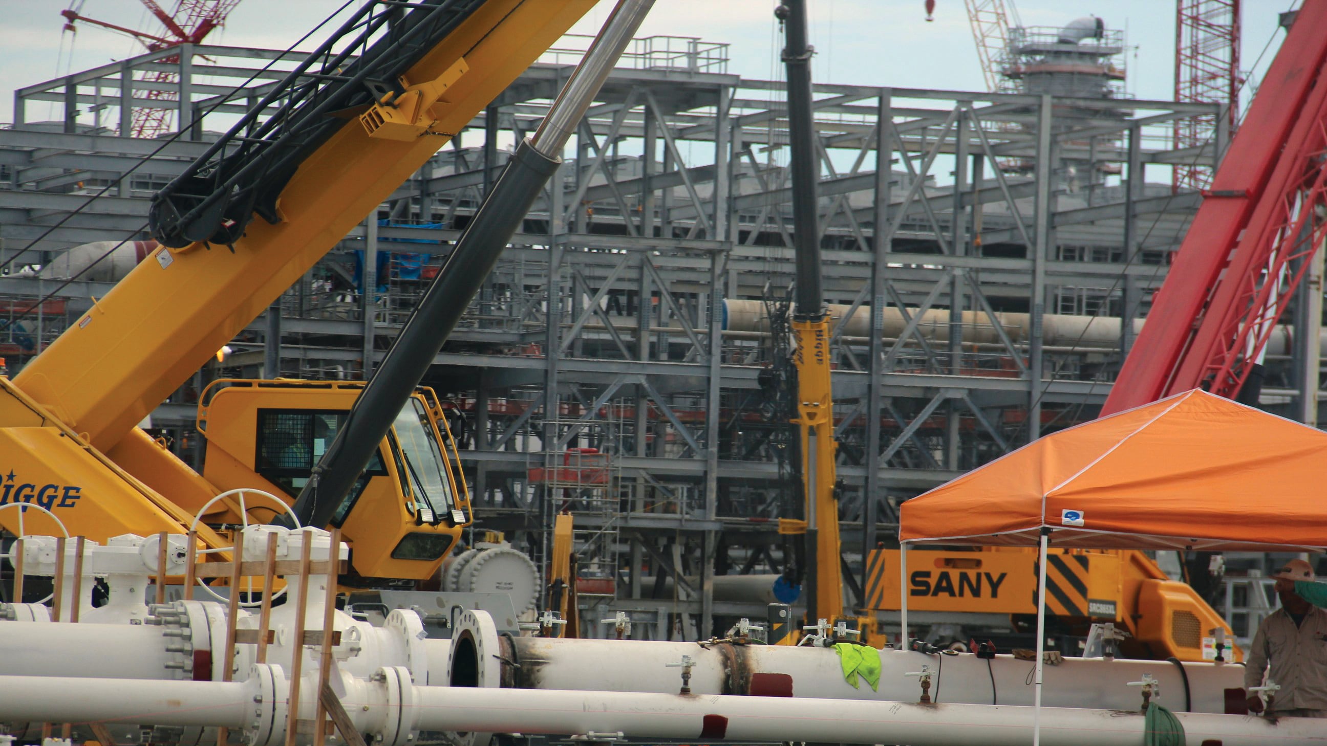 Cheniere Energy's Sabine Pass LNG terminal during construction in 2014.