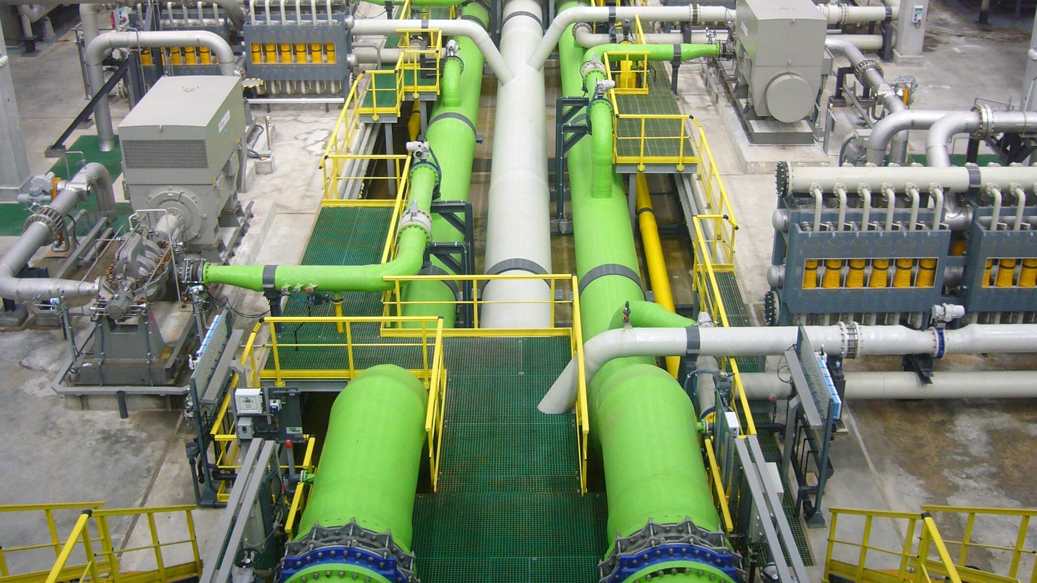 The El Prat Desalination Plant, a seawater reverse osmosis facility near Barcelona, Catalonia.