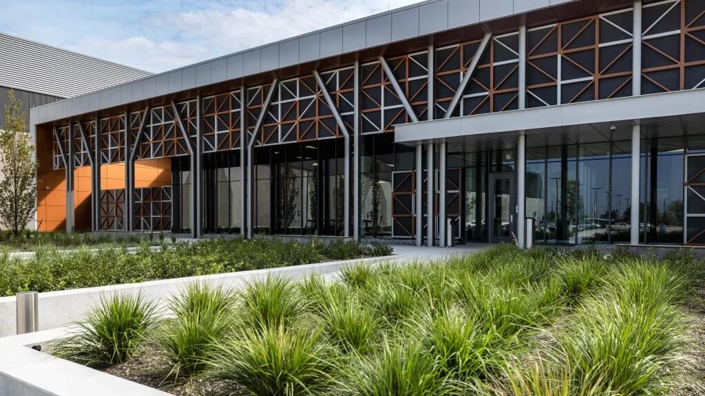 The exterior of an office.