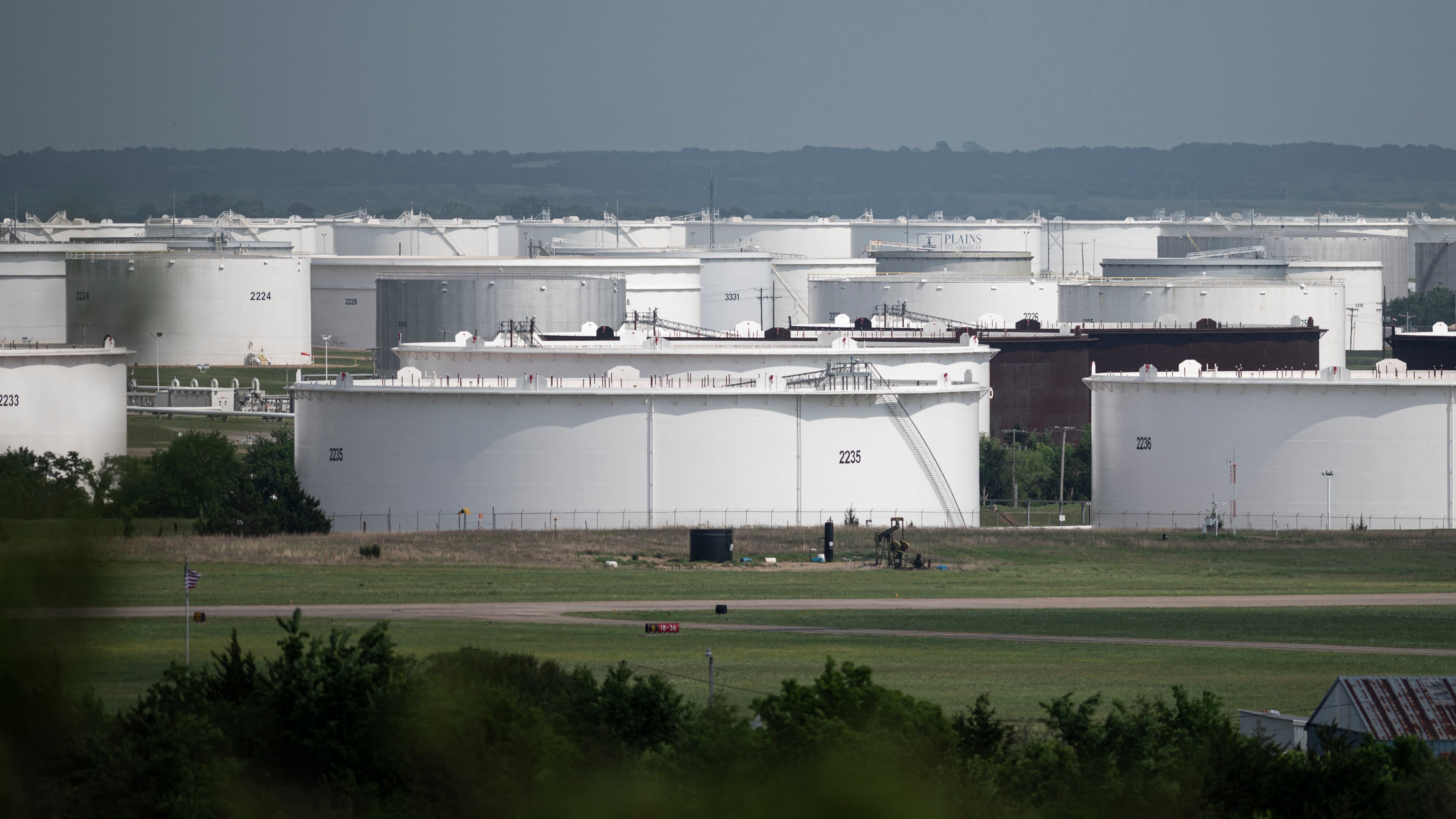 The Cushing, Oklahoma, crude oil storage hub.