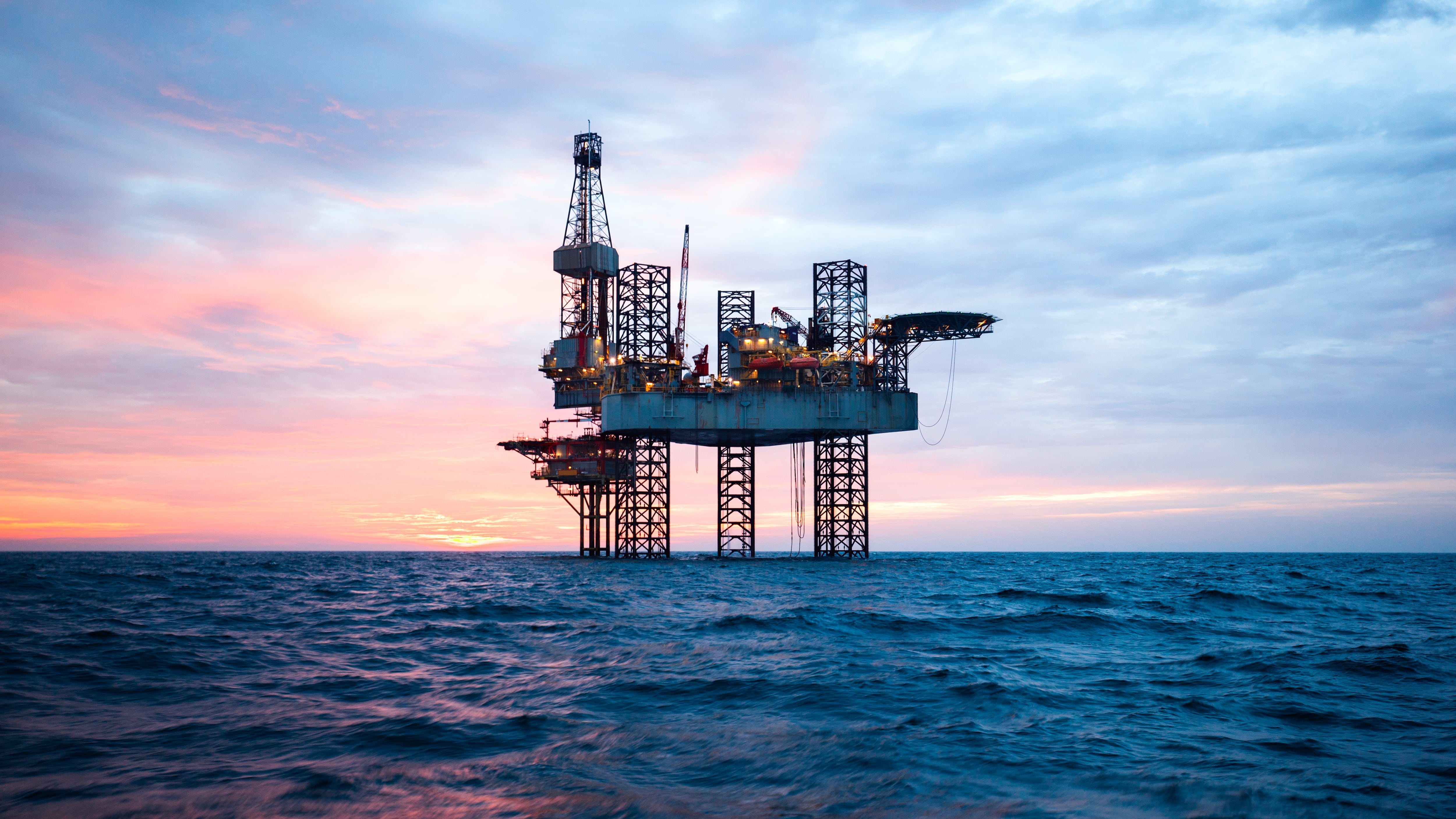 Offshore jackup rig for oil and gas production.