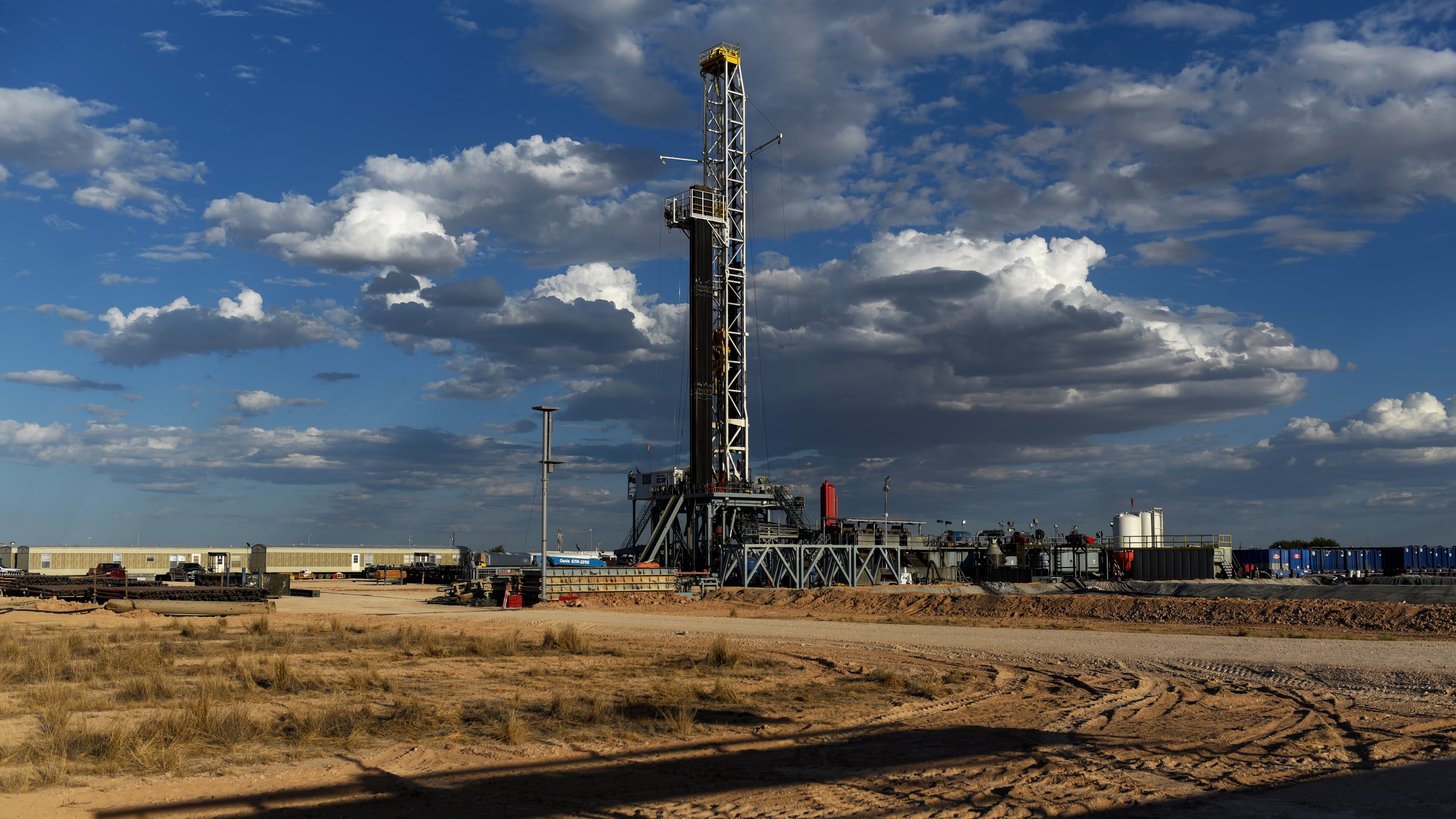 A Colgate Energy LLC oil drilling rig stands in Reeves County, Texas, U.S., on Thursday, Aug. 23, 2018.